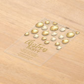 Gold and White Christmas Tree Ornaments アクリル招待状 (レイダウン)