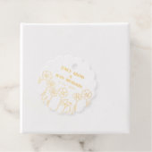 Gold and White Floral Hand Drawn Wedding  フェイバータグ (箱)