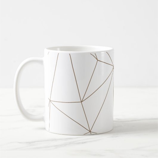 Gold and white Geometric Mix & Match Mug コーヒーマグカップ (左)