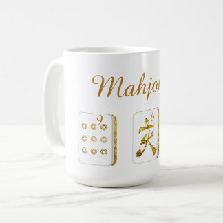 Gold and White Mahjong Tiles Coffee Mug コーヒーマグカップ