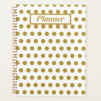 Gold and white Polka dots  プランナー手帳
