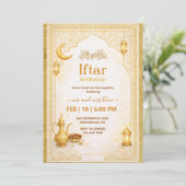 Gold and White Script Iftar Party Invitation 招待状 (スタンド正面)