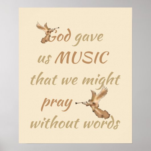 Gold Angel God Gave us Music Quote ポスター (正面)