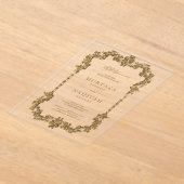 Gold Antique Gilded Frame Muslim Wedding アクリル招待状 (レイダウン)