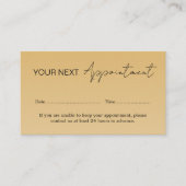 Gold Appointment Card 名刺 (正面)