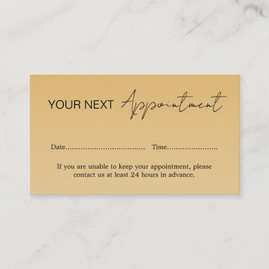 Gold Appointment Card 名刺 (正面)