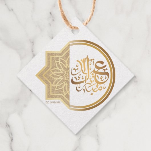 Gold Arabic Eid Mubarak Packaging Label Sticker フェイバータグ (裏面)
