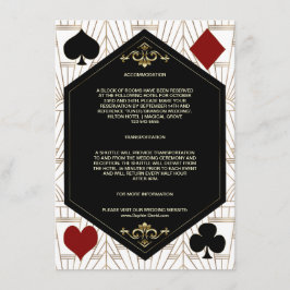 Gold Art Deco Casino Vegas Poker Wedding Details エンクロージャーカード