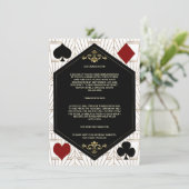Gold Art Deco Casino Vegas Poker Wedding Details エンクロージャーカード (スタンド正面)