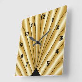 Gold Art Deco Design スクエア壁時計 (傾斜)