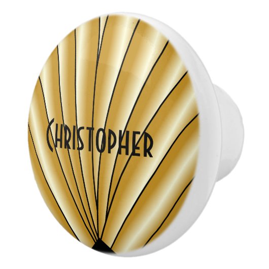 Gold Art Deco Design セラミックノブ (右)