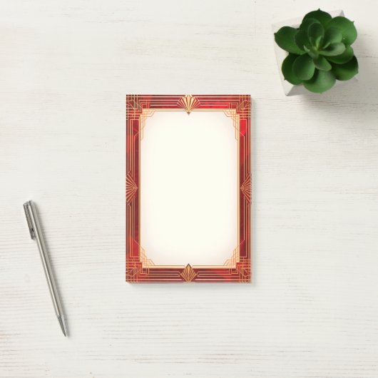 Gold Art Deco Frame on Red ポストイット (オフィス)