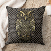 Gold Art Deco Owl クッション (ブランケット)