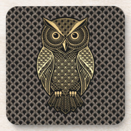 Gold Art Deco Owl コースター
