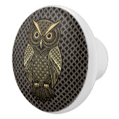 Gold Art Deco Owl セラミックノブ (右)