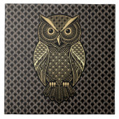 Gold Art Deco Owl タイル (正面)