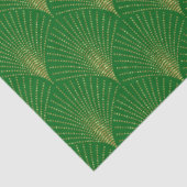 Gold Art-Deco Pattern Over GreenBackground 薄葉紙 (詳細)