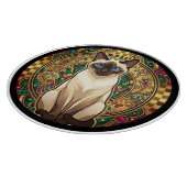 Gold Art Nouveau Siamese Cat カッティングボード (角)