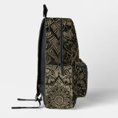 Gold Artistic Mandala Backpack プリントバックパック (左)
