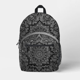 Gold Artistic Mandala Backpack プリントバックパック