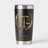 Gold Attorney Scales of Justice Custom 保温保冷タンブラー (正面)