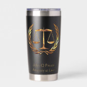 Gold Attorney Scales of Justice Custom 保温保冷タンブラー (背面)