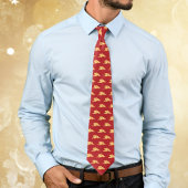 Gold Auspicious Clouds Yunwen Red Lunar New Year  ネクタイ