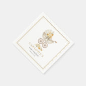 Gold Baby Carriage Shower Napkin スタンダードカクテルナプキン (角)