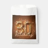 Gold Balloon 30th Birthday Brown and Bronze フェイバーバッグ (正面)