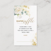 Gold Balloon Greenery Diaper Raffle Insert Card エンクロージャーカード (正面)