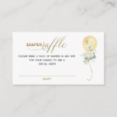 Gold Balloon Greenery Diaper Raffle Insert Card エンクロージャーカード (正面)