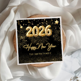 Gold Balloon New Years Eve Party Paper Napkin スタンダードランチョンナプキン
