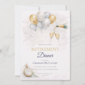 Gold Balloon Retirement Invitation 招待状 (正面)
