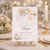Gold Balloon Retirement Invitation 招待状
