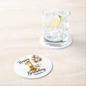 Gold Balloons 1st Birthday Round Paper Coaster ラウンドペーパーコースター (インサイチュ)