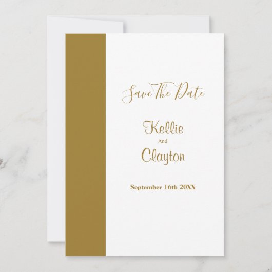 Gold Bar Minimalist Modern 招待状 (正面)