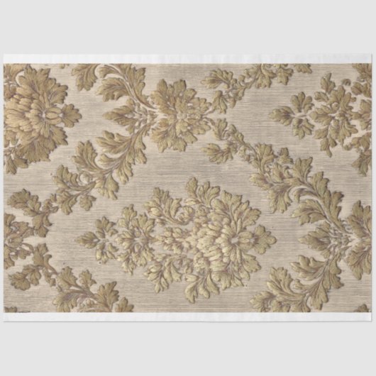  Gold Baroque Damask Pattern Decoupage Paper 薄葉紙 (正面)