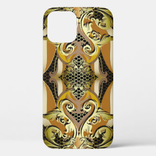Gold Baroque luxury 3d vintage seamless pattern. L iPhone 12ケース