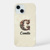 Gold Baroque Monogram Elegant Phone Case iPhone 15ケース (裏面)