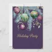 Gold Baubles Christmas Tree Party Invitation 招待状 (裏面)