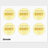Gold Bee Honey Jar Label Honey Bee & Apiary ラウンドシール (シート)