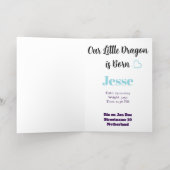 Gold birth card, boy, Dragon, pixel art.  箔シーズンカード (内側レイダウン)