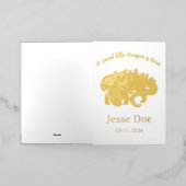 Gold birth card, boy, Dragon, pixel art.  箔シーズンカード (外側レイダウン)