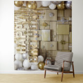 Gold Birthday Balloons Banner Backdrop タペストリー (インサイチュ)