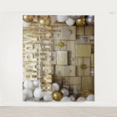 Gold Birthday Balloons Banner Backdrop タペストリー (正面)