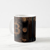 Gold Bitcoin Logo Technology Design コーヒーマグカップ (正面左)