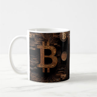 Gold Bitcoin Logo Technology Design コーヒーマグカップ