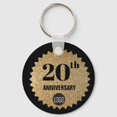 Gold Black 20th anniversary Employee Gift Logo キーホルダー (裏面)