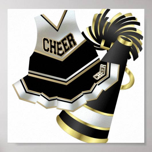 Gold Black and White Cheerleader ポスター (正面)