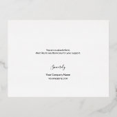 Gold Black Business Elegant Thank you  箔シーズンポストカード (裏面)